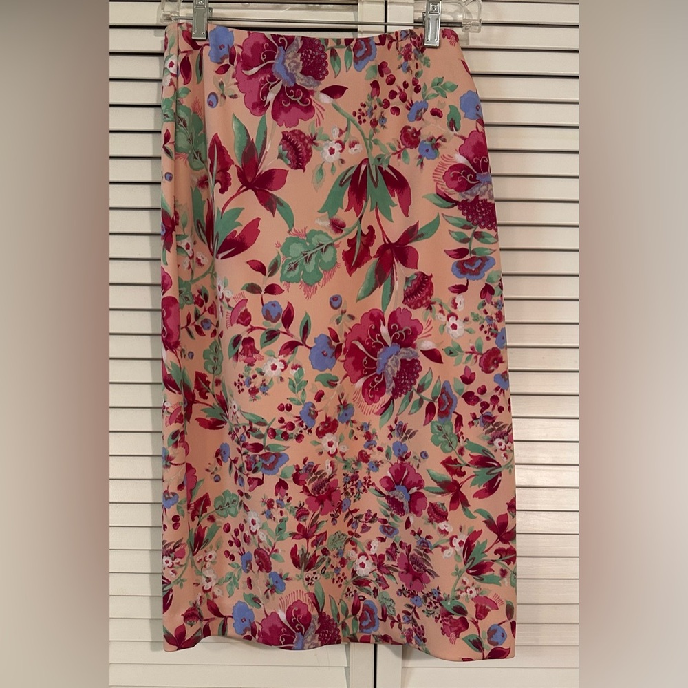 New York & Company Floral MIDI Skirt New With Tags Size Large